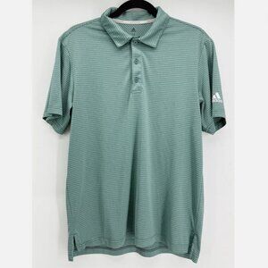 Adidas Mens Ultimate Green on Green Stripe Polo Golf Shirt M